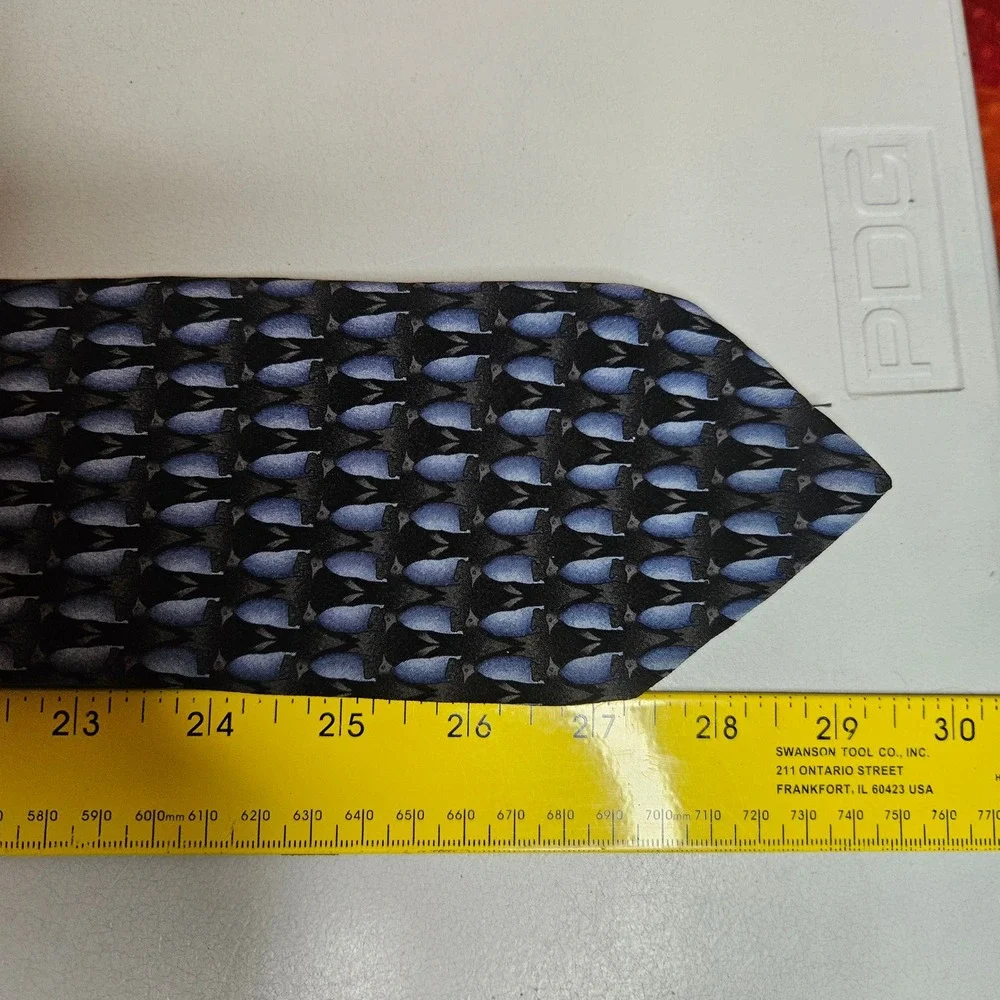 Endangered Species Tuxedo Penguin Silk Tie Blue‎ Grey Black Novelty ES 001-011